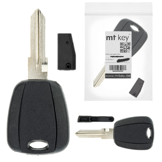 MT-KEY Auto Zünd Schlüssel Rohling GT15R + ID33 Transponder Wegfahrsperre kompatibel mit Alfa Romeo 145 95-98 146 95-98 155 95-98 Gtv 95-98 Spider 95-98 Fiat Coupe 95-00