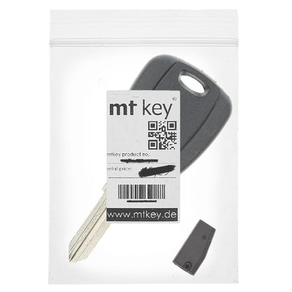 MT-KEY Auto Zünd Schlüssel Rohling GT15R + ID33 Transponder Wegfahrsperre kompatibel mit Alfa Romeo 145 95-98 146 95-98 155 95-98 Gtv 95-98 Spider 95-98 Fiat Coupe 95-00
