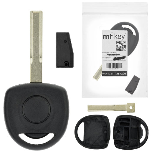 MT-KEY Auto Zünd Schlüssel Rohling HU43 + ID33 Transponder Wegfahrsperre kompatibel mit Chevrolet S.America Omega 95-98 Opel Calibra 95-98 Omega B1 95-99 Sintra 96-99 Vectra B 95-99