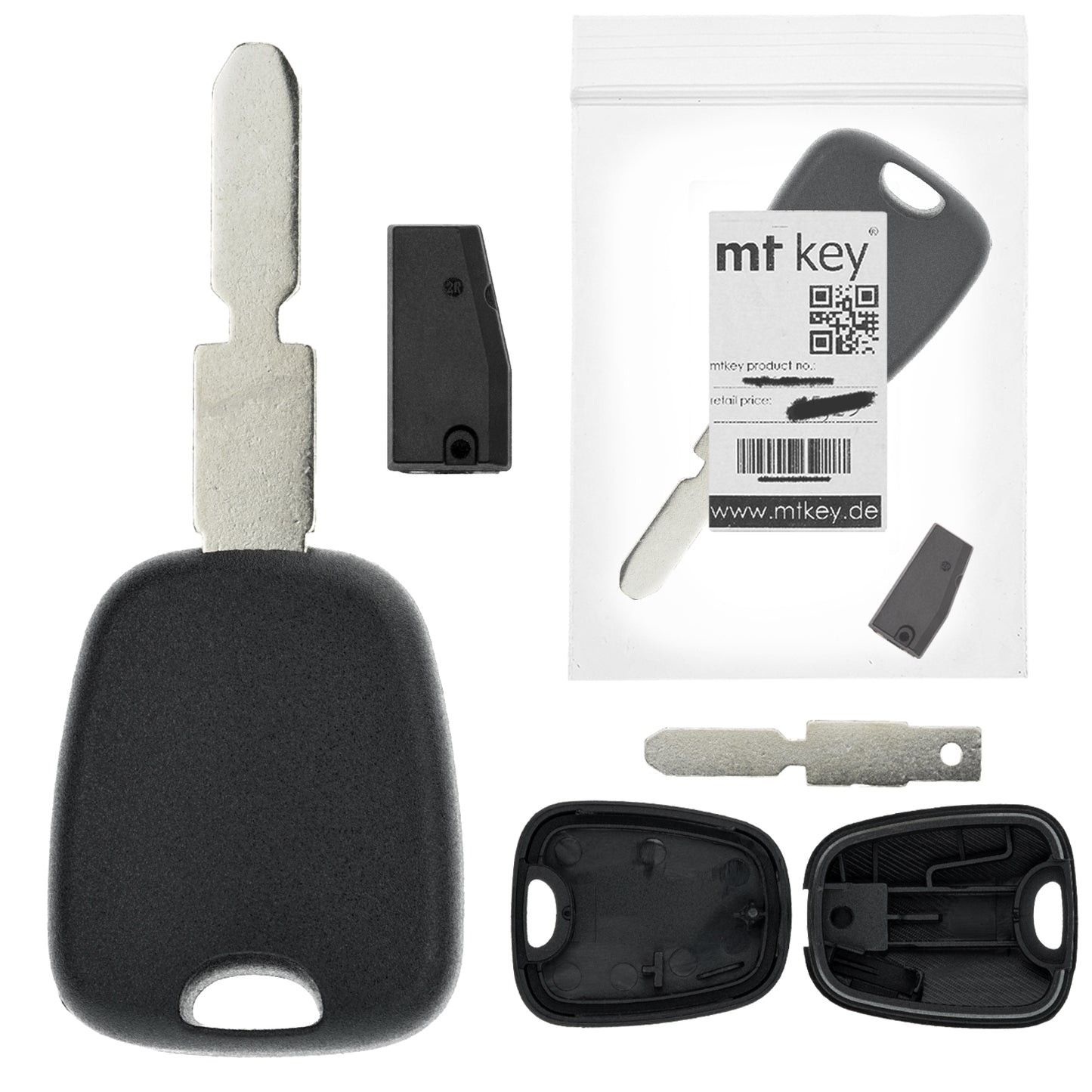 MT-KEY Auto Zünd Schlüssel Rohling NE78 + ID33 Transponder Wegfahrsperre kompatibel mit Peugeot 406 Bis Modellpflege 96-99
