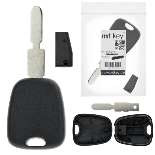 MT-KEY Auto Zünd Schlüssel Rohling NE78 + ID33 Transponder Wegfahrsperre kompatibel mit Peugeot 406 Bis Modellpflege 96-99