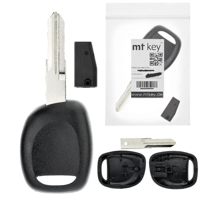 MT-KEY Auto Zünd Schlüssel Rohling VAC102 + ID33 Transponder Wegfahrsperre kompatibel mit Renault Clio I 95-98 Kangoo Kc 97-02 Twingo I 95-01 Laguna I 95-01 Safrane 95-01