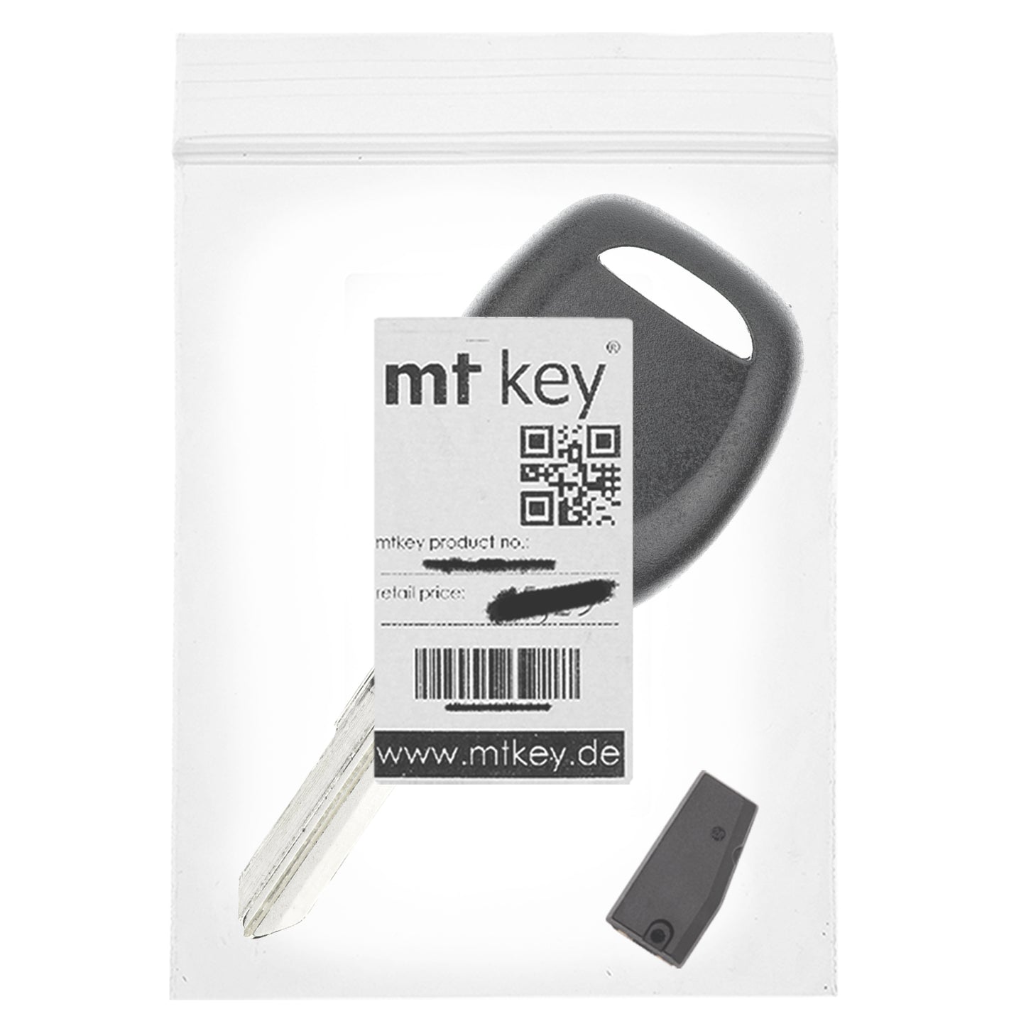 MT-KEY Auto Zünd Schlüssel Rohling VAC102 + ID33 Transponder Wegfahrsperre kompatibel mit Renault Clio I 95-98 Kangoo Kc 97-02 Twingo I 95-01 Laguna I 95-01 Safrane 95-01