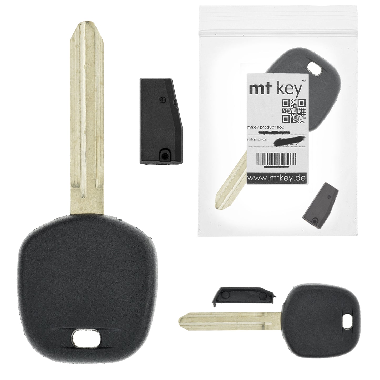 MT-KEY Auto Zünd Schlüssel Rohling TOY43 + ID33 Transponder Wegfahrsperre kompatibel mit Toyota Celica VI T20 95-99 Tarago 97-99