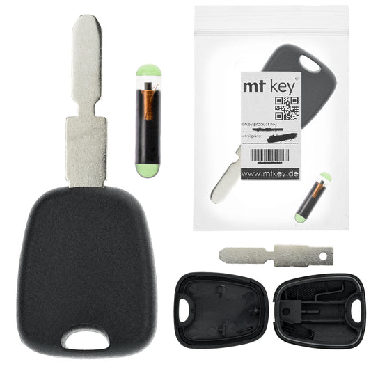 MT-KEY Auto Zünd Schlüssel Rohling NE78 + ID48 Transponder Wegfahrsperre kompatibel mit Peugeot 607 01-04