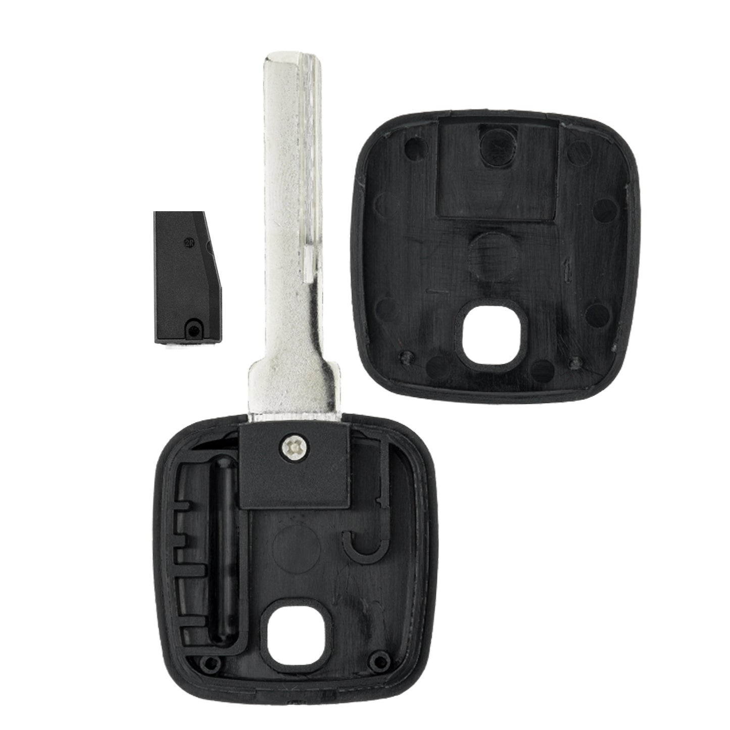 MT-KEY Auto Zünd Schlüssel Rohling HU56 + ID73 Transponder Wegfahrsperre kompatibel mit Mitsubishi Carisma I Da1A 95-99 Volvo S40 Vor Modellpflege 95-99 V40 Vor Modellpflege 95-99