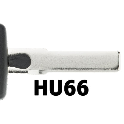 MT-KEY Auto Zünd Schlüssel Rohling HU66 + ID33 Transponder kompatibel mit Ford Galaxy I WGR 95-98 Seat Alhambra I 96-98 Arosa 6H 97-00 Skoda Pick-Up 96-00 Vw MultIVan T4 95-98 Sharan I WGR 95-98
