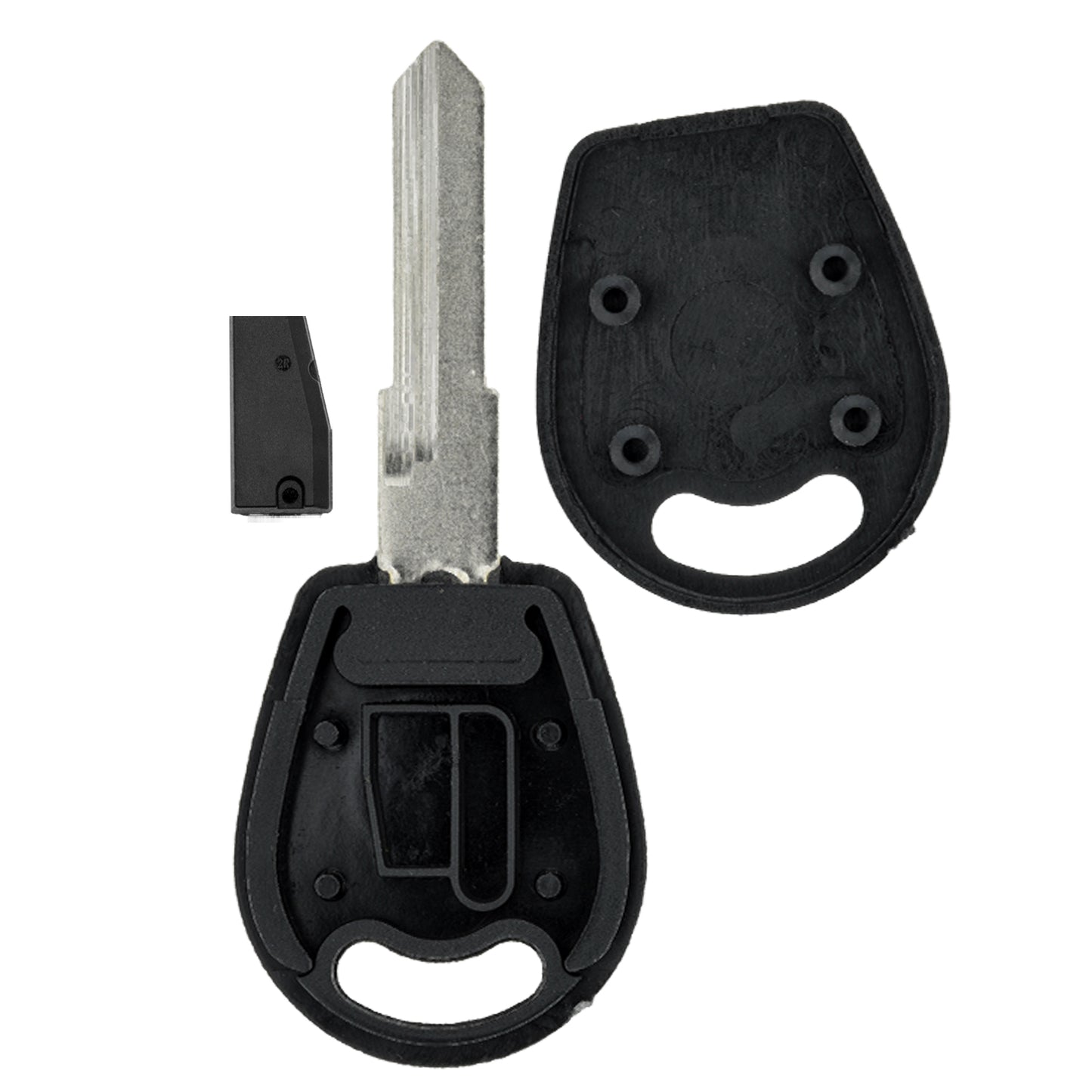 MT-KEY Auto Zünd Schlüssel Rohling HU49 + ID33 Transponder kompatibel mit VW Caddy II Golf III 1H 95-98 Golf III Cabrio 1H Passat III B3 95-98 Polo III 6N 95-99 Transporter T4 7D 95-98 Vento 1H2 95-98