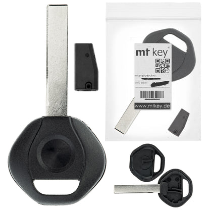 MT-KEY Auto Zünd Schlüssel Rohling HU92 + ID44 Transponder Wegfahrsperre kompatibel mit Land Rover Defender 99-03 Freelander Ln 00-03 Range Rover 96-02