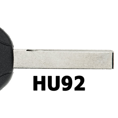 MT-KEY Auto Zünd Schlüssel Rohling HU92 + ID44 Transponder Wegfahrsperre kompatibel mit Land Rover Defender 99-03 Freelander Ln 00-03 Range Rover 96-02