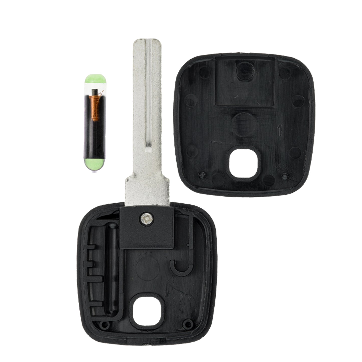 MT-KEY Auto Zünd Schlüssel Rohling NE66 + ID48 Transponder Wegfahrsperre kompatibel mit Volvo S60 P24 00-10 S80 Ts 99-07 Xc70 P2 00-07 Xc90 C 03-15