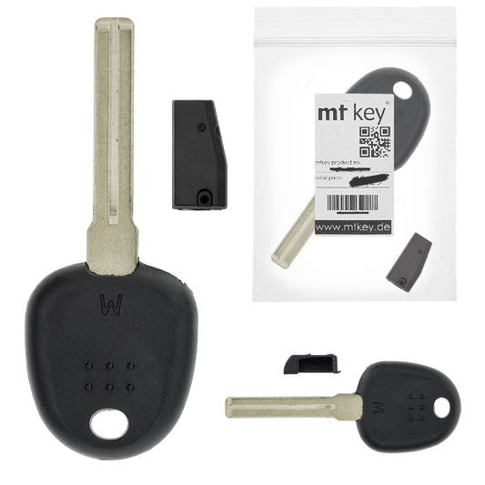 MT-KEY Auto Zünd Schlüssel Rohling HYN20 + ID46 Transponder Wegfahrsperre kompatibel mit Hyundai I20 I Pb 08-14 Lantra 07-11 Tucson II El 09-15 Kia Sportage III Sl 10-15