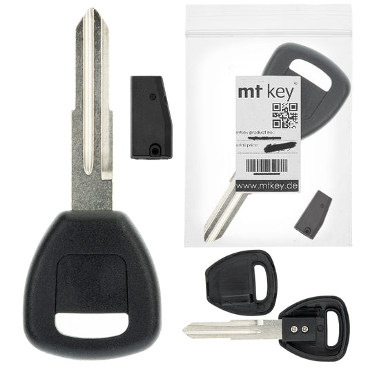 MT-KEY Auto Zünd Schlüssel Rohling HON58R + ID46 Transponder Wegfahrsperre kompatibel mit Acura Rl 05-10 Tl 04-06 Tsx 04-07