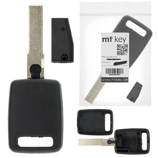 MT-KEY Auto Zünd Schlüssel Rohling HU66 + ID46 Transponder kompatibel mit Audi A8 / S8 D3 4E Ab 2005