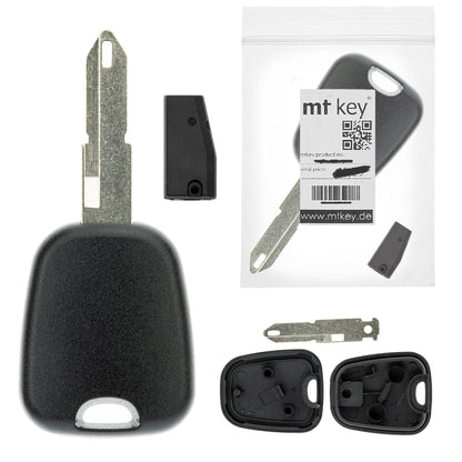 MT-KEY Auto Zünd Schlüssel Rohling NE72 + ID46 Transponder Wegfahrsperre kompatibel mit Dacia Symbol Ab 10 Nissan Primastar 03-14