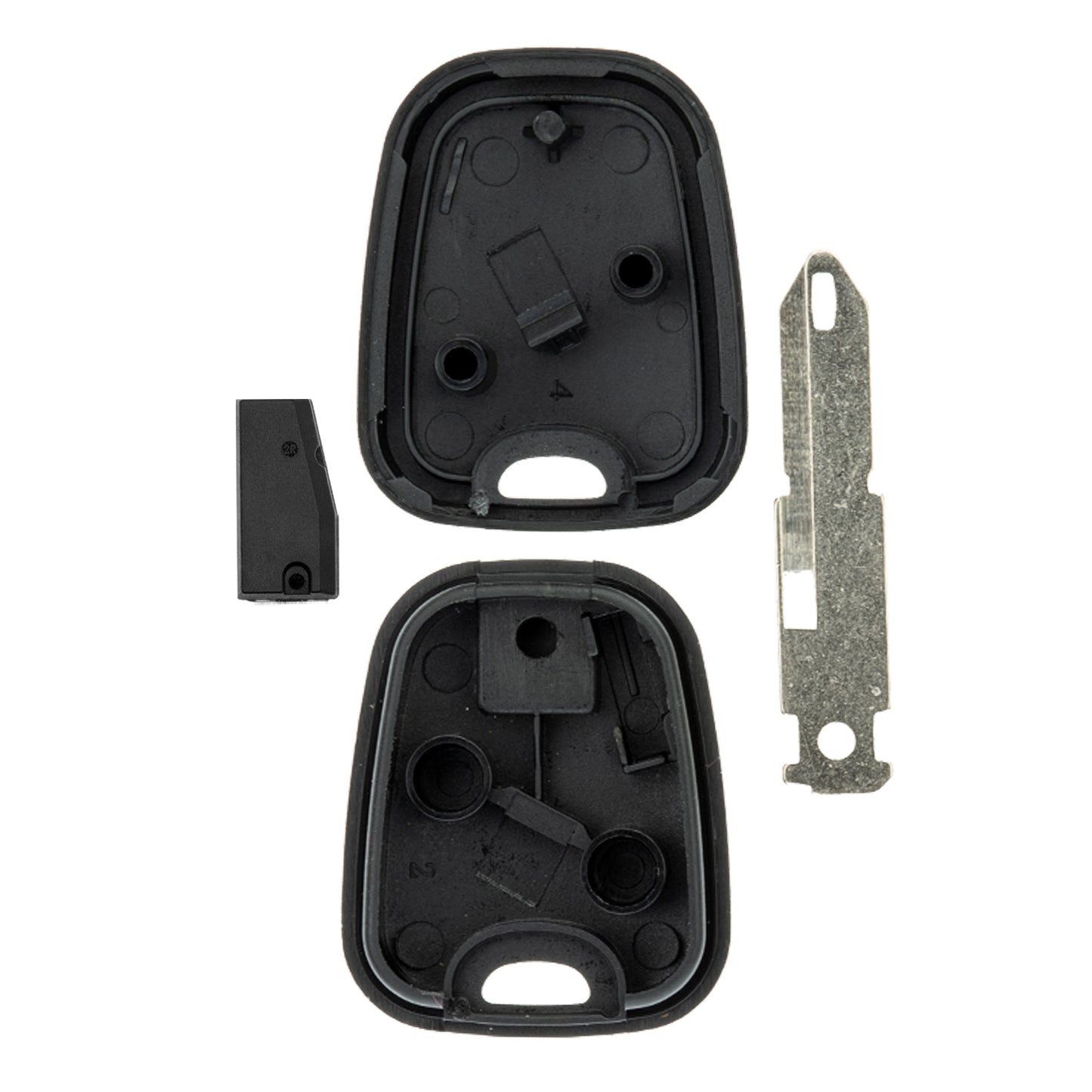 MT-KEY Auto Zünd Schlüssel Rohling NE72 + ID46 Transponder Wegfahrsperre kompatibel mit Dacia Symbol Ab 10 Nissan Primastar 03-14
