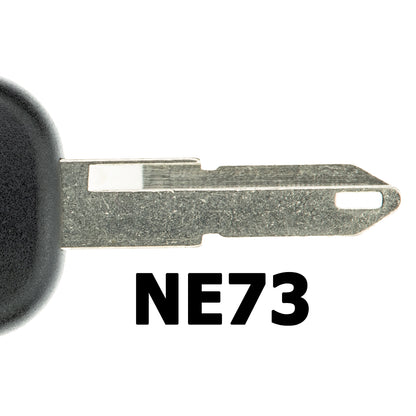 MT-KEY Auto Zünd Schlüssel Rohling NE72 + ID46 Transponder Wegfahrsperre kompatibel mit Dacia Symbol Ab 10 Nissan Primastar 03-14