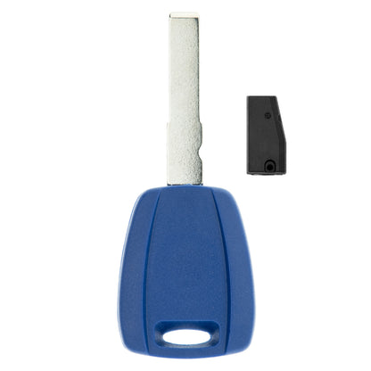 Zünd Schlüssel Rohling Blau + ID46 Transponder kompatibel mit Abarth 500 Alfa Romeo 156 932 156 166 Brera Mito Spider VI 939 Citroen Jumper II 250 Nemo Fiat Doblo Panda II 169 Ford Ka II Iveco Daily V