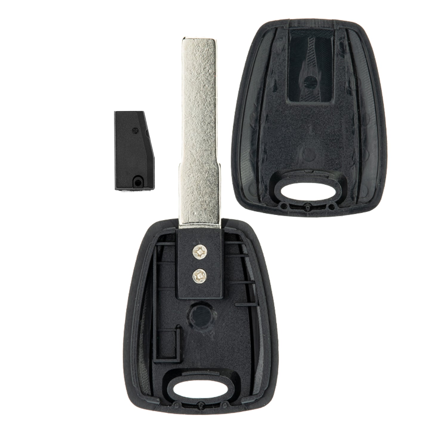 Zünd Schlüssel Rohling Schwarz + ID46 Transponder kompatibel mit Abarth 500 Alfa Romeo 156 932 156 166 Brera Mito Spider VI 939 Citroen Jumper II 250 Nemo Fiat Doblo Panda II 169 Ford Ka II Iveco Daily V