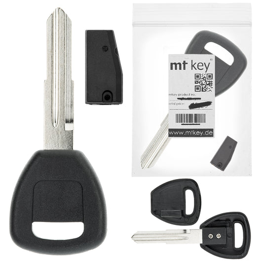 MT-KEY Auto Zünd Schlüssel Rohling HON58R + ID46 Transponder Wegfahrsperre kompatibel mit Honda Gold Wing Ab 01