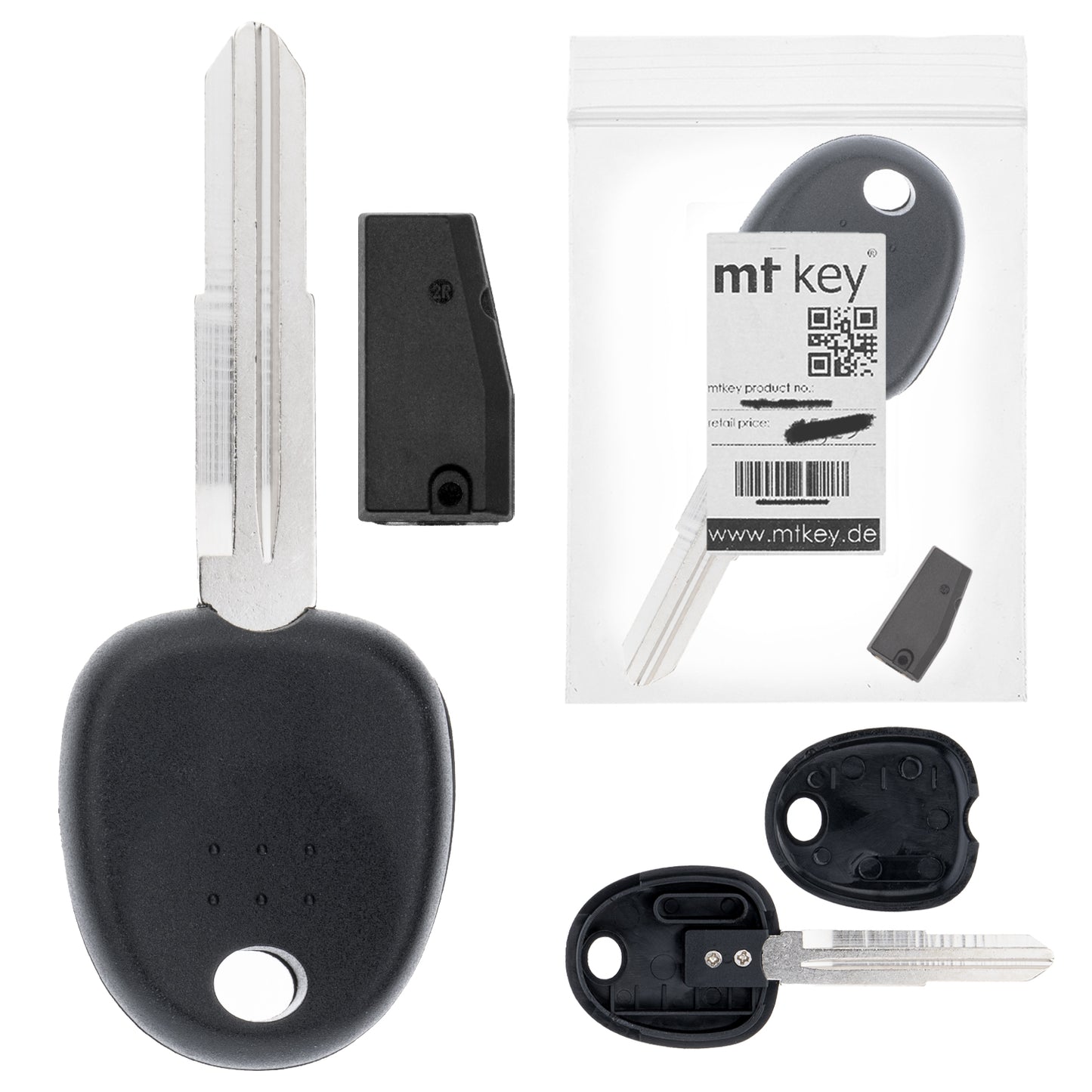 MT-KEY Auto Zünd Schlüssel Rohling HYN6 + ID46 Transponder kompatibel mit Hyundai Accent II III Coupe II Elantra III IV Getz TB I800 Lantra Matrix FC Santa Fe I SM Tucson I JM Kia Sportage II III