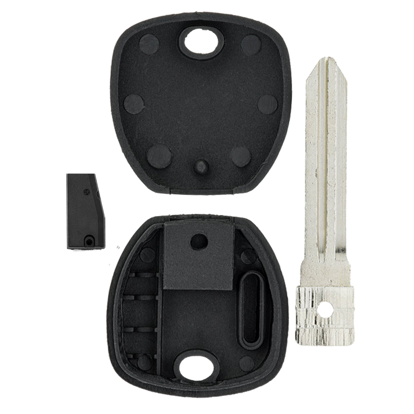 MT-KEY Auto Zünd Schlüssel Rohling HYN14 + ID46 Transponder kompatibel mit Hyundai Elantra IV HD Genesis BK H-1 Bus I10 I PA Imax IX55 EN Santa Fe CM Sonata NF Kia Carens III UN Carnival II Soul I