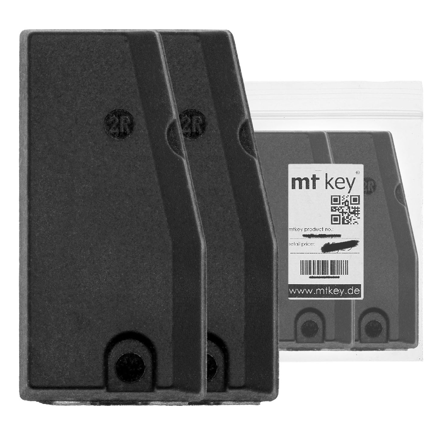 2X Auto Schlüssel Transponder Wegfahrsperre PHILIPS CRYPTO (PCF7936AS) / Typ: ID46 / Material: Karbon / programmierbar