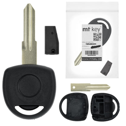 Auto Zünd Schlüssel Rohling HU46 + ID40 Transponder Wegfahrsperre kompatibel mit Opel Astra G 98-04 Combo III 01-11 Speedster 01-05 Tigra A 99-02 Vectra B 99-02 Zafira A 01-05 Omega 99-03 Corsa C -06