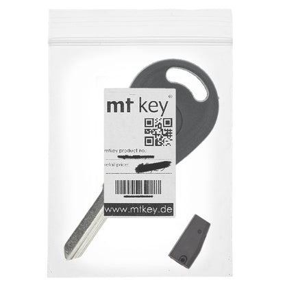 MT-KEY Auto Zünd Schlüssel Rohling HU49 + ID42 Transponder Wegfahrsperre kompatibel mit Vw Caddy II 9Kv 98-00 T4 Transporter 7D 98-01