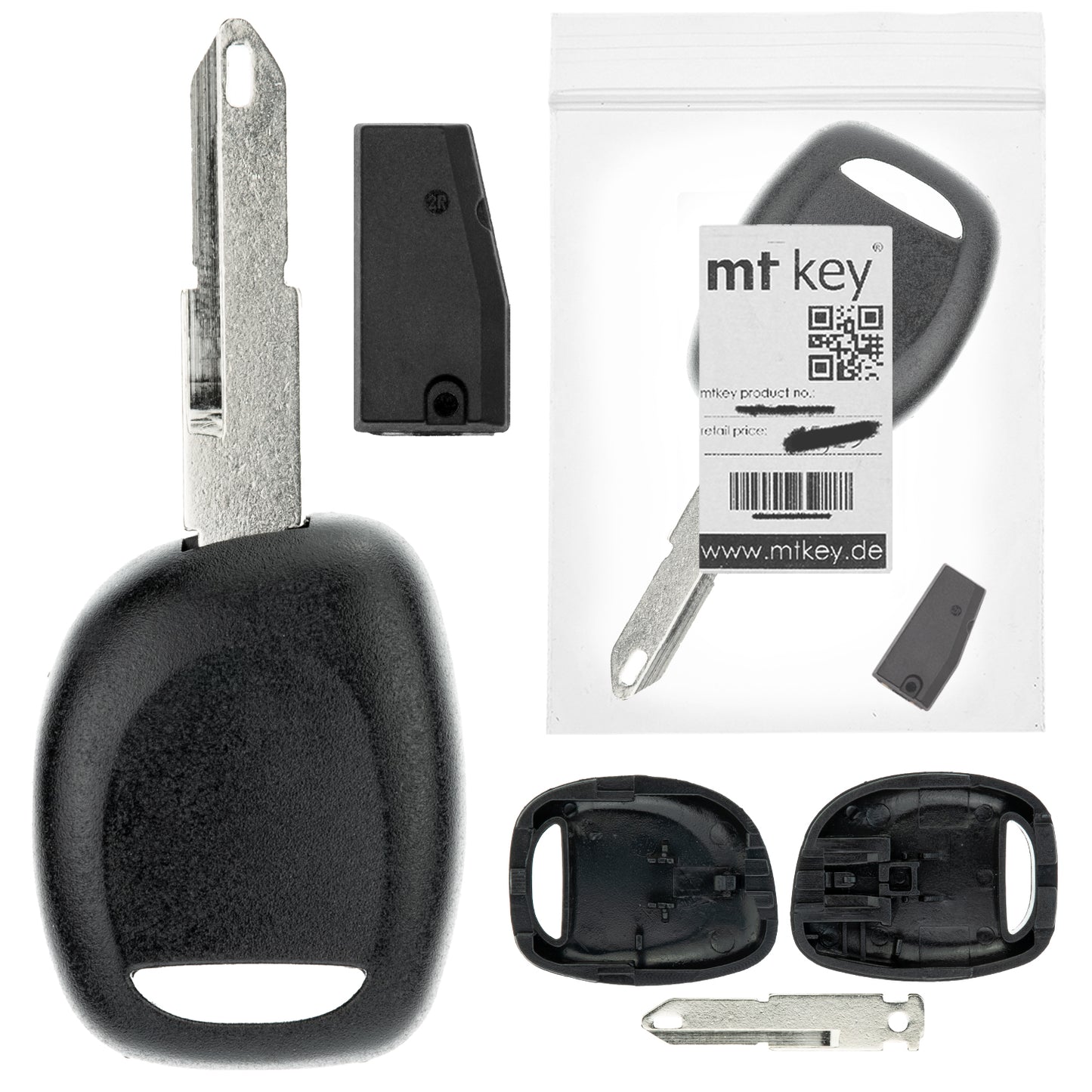 MT-KEY Auto Zünd Schlüssel Rohling NE73 + ID46 Transponder Wegfahrsperre kompatibel mit Renault Master II Modpf 03-10