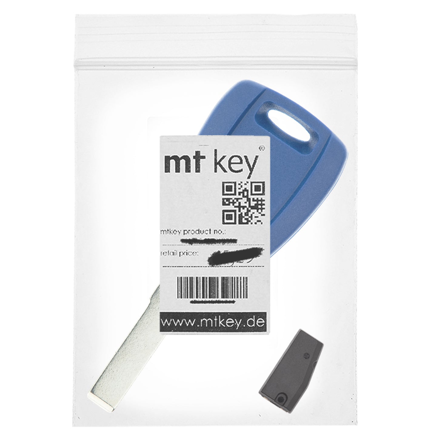 MT-KEY Auto Zünd Schlüssel Rohling Blau SIP22 + ID46 Transponder Wegfahrsperre kompatibel mit Fiat 500 500L Grande Punto 199 Idea Punto Evo 199 09-12 Punto 199 05-18 Qubo III 08-16 Opel Combo D 11-18