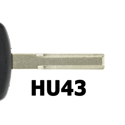 MT-KEY Auto Zünd Schlüssel Rohling HU43 + ID46 Transponder Wegfahrsperre kompatibel mit Opel Signum 03-08 Vectra C 02-08