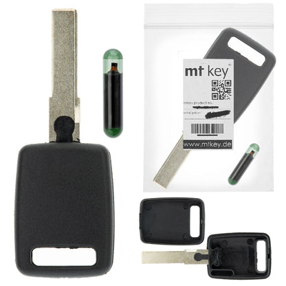 MT-KEY Auto Zünd Schlüssel Rohling HU66 + ID8E Transponder Wegfahrsperre kompatibel mit Audi A6 / S6 (C6 4F) 04-10 Allroad (C6 4F) 04-10 Q7 (4L) 06-15