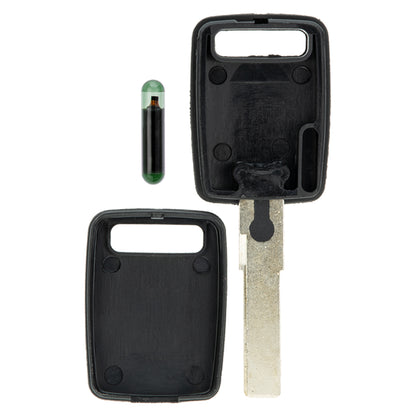 MT-KEY Auto Zünd Schlüssel Rohling HU66 + ID8E Transponder Wegfahrsperre kompatibel mit Audi A6 / S6 (C6 4F) 04-10 Allroad (C6 4F) 04-10 Q7 (4L) 06-15