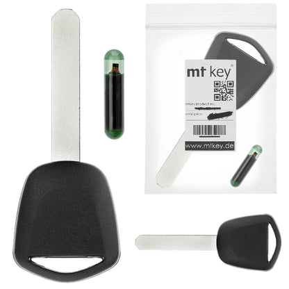 MT-KEY Auto Zünd Schlüssel Rohling HON66 + ID8E Transponder kompatibel mit Honda Accord VII 06-08 Fit 07-08 FR-V Modpf Ab 07 Jazz III Ge 06-08 Legend IV Kb1 Ab 07 S2000 Ap1 06-09 Stepwgn 05-09