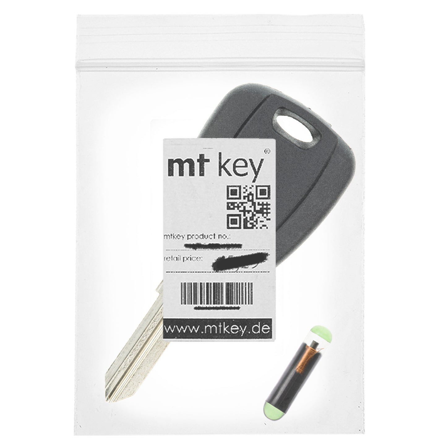 MT-KEY Auto Zünd Schlüssel Rohling GT15R + ID48 Transponder Wegfahrsperre kompatibel mit Fiat Multipla 98-10 Palio 02-07 Punto 188 99-05 Siena 178 Ab 02