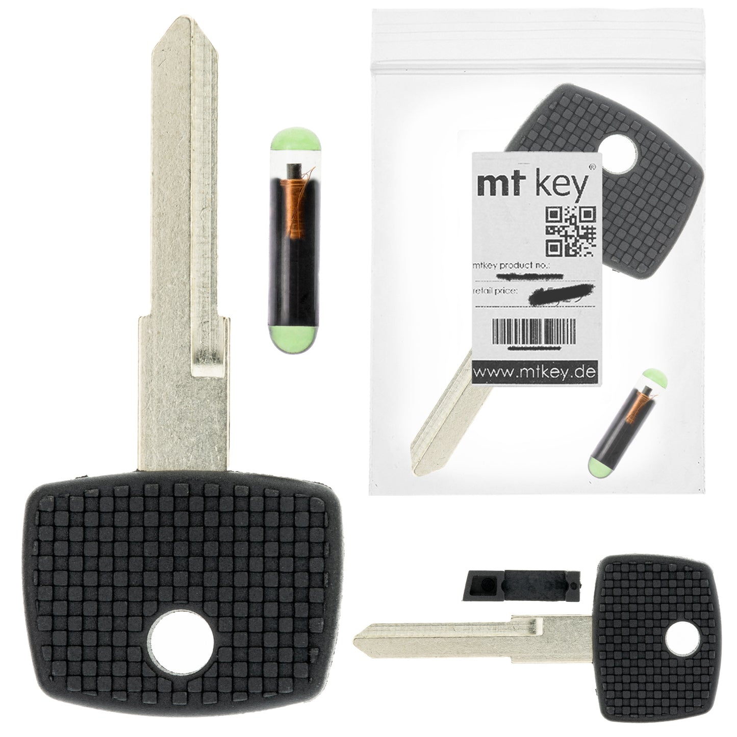 MT-KEY LKW Zünd Schlüssel Rohling YM15 + ID13 Transponder Wegfahrsperre kompatibel mit Mercedes Benz Actros Ab 97 VIto 97-03