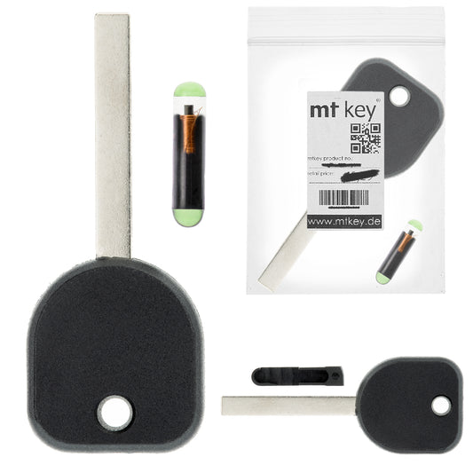 MT-KEY Auto Zünd Schlüssel Rohling HU100 + ID13 Transponder Wegfahrsperre kompatibel mit Buick Lacrosse 05-09