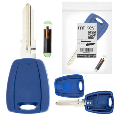 MT-KEY Auto Zünd Schlüssel Rohling GT10B + ID13 Transponder kompatibel mit Citroen Jumper I 230 96-02 Fiat Cinquecento 95-99 Ducato II 230 96-02 Panda I 141 95-03 Peugeot Boxer I 230 96-01