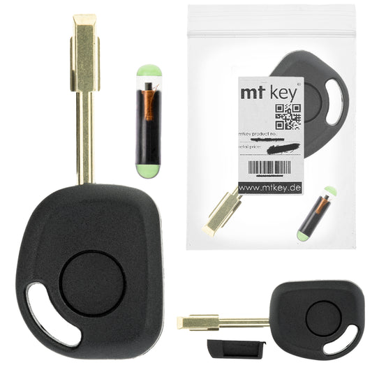MT-KEY Auto Zünd Schlüssel Rohling FO21 + ID13 Transponder Wegfahrsperre kompatibel mit Jaguar Xjs Ab 96 Xk 96-05 Xk8 96-05 Xkr I X100 96-05