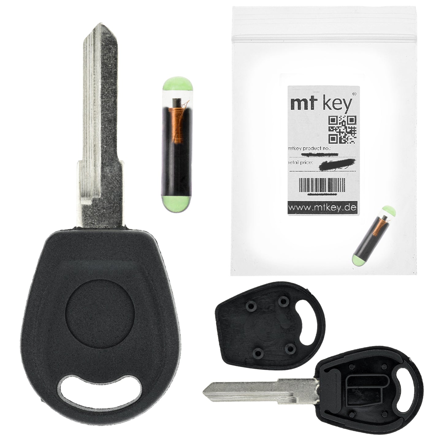MT-KEY Auto Zünd Schlüssel Rohling HU49 + ID13 Transponder Wegfahrsperre kompatibel mit Audi A4 S4 B6 8E 95-97 A6 S6 C5 95-97 A8 S8 D2 95-97 Coupe S2 B3 95-97 80 Ab 96 Cabrio 95-97