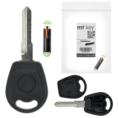 MT-KEY Auto Zünd Schlüssel Rohling HU49 + ID13 Transponder Wegfahrsperre kompatibel mit Audi A4 S4 B6 8E 95-97 A6 S6 C5 95-97 A8 S8 D2 95-97 Coupe S2 B3 95-97 80 Ab 96 Cabrio 95-97
