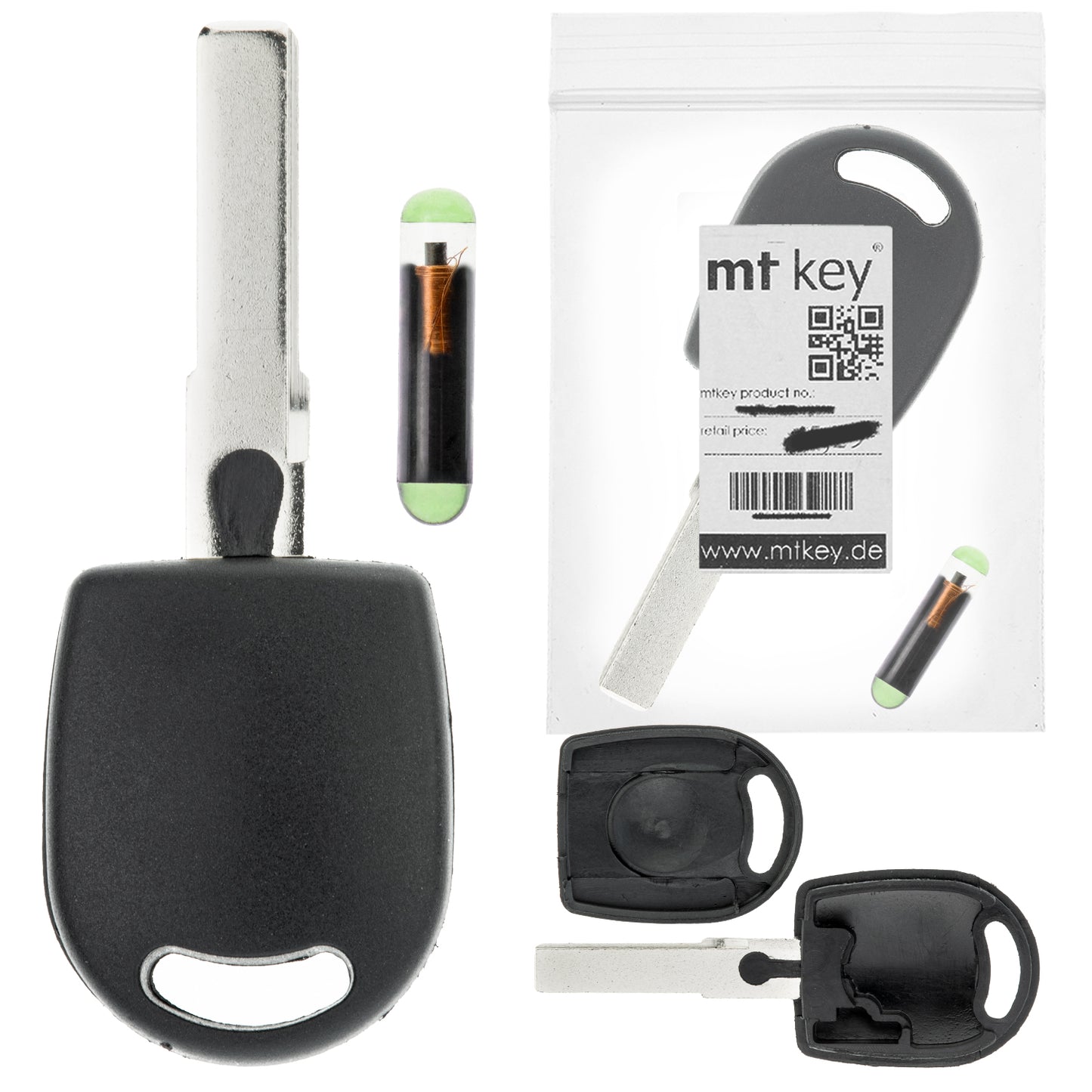 MT-KEY Auto Zünd Schlüssel Rohling HU66 + ID48 CAN Transponder Wegfahrsperre kompatibel mit Seat Alhambra Altea (XL)Exeo 09-14 Ibiza III 6L 04-09 Ibiza IV 6J 10-15 Leon 1P 5F 05-15 MII 12-17 Toledo