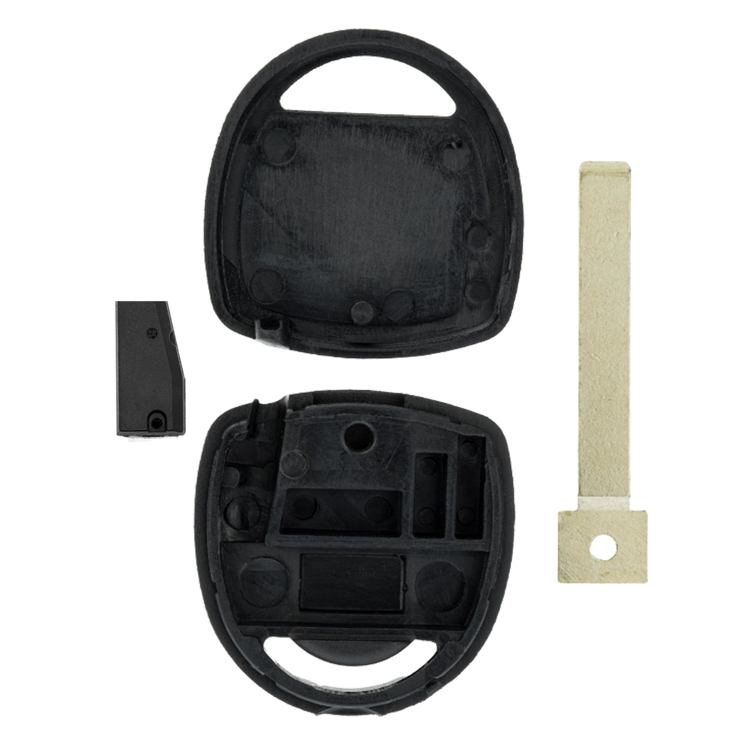 MT-KEY Auto Zünd Schlüssel Rohling HU100 + ID46 Transponder kompatibel mit Chevrolet Aveo T300 Blazer Bolt Camaro Equinox Impala Orlando J309 Sonic 12-18 Spark Volt I Opel Astra K Cascada Mokka A