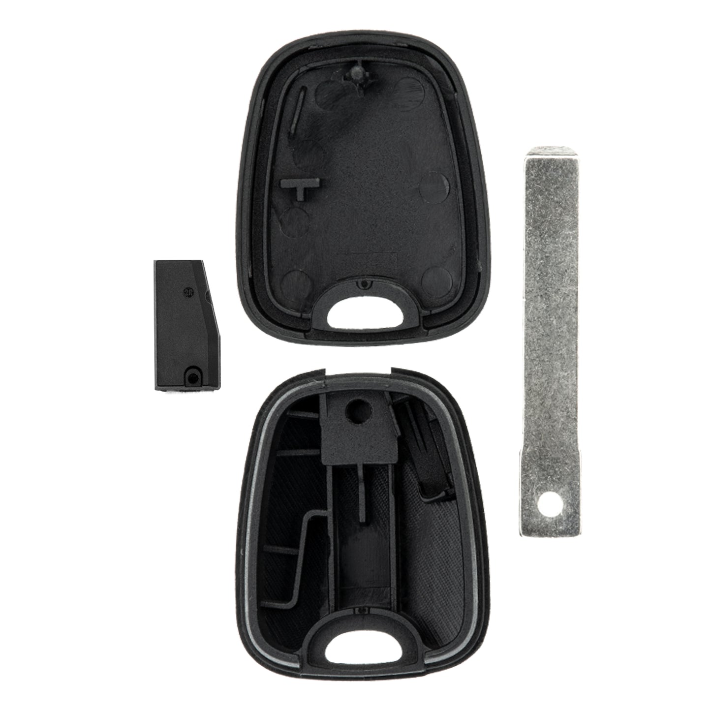 MT-KEY Auto Zünd Schlüssel Rohling VA2 + HITAG AES 128 BIT Transponder Wegfahrsperre kompatibel mit Renault Clio IV 12-19 Twingo III 14-22