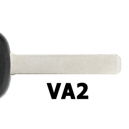 MT-KEY Auto Zünd Schlüssel Rohling VA2 + HITAG AES 128 BIT Transponder Wegfahrsperre kompatibel mit Renault Clio IV 12-19 Twingo III 14-22