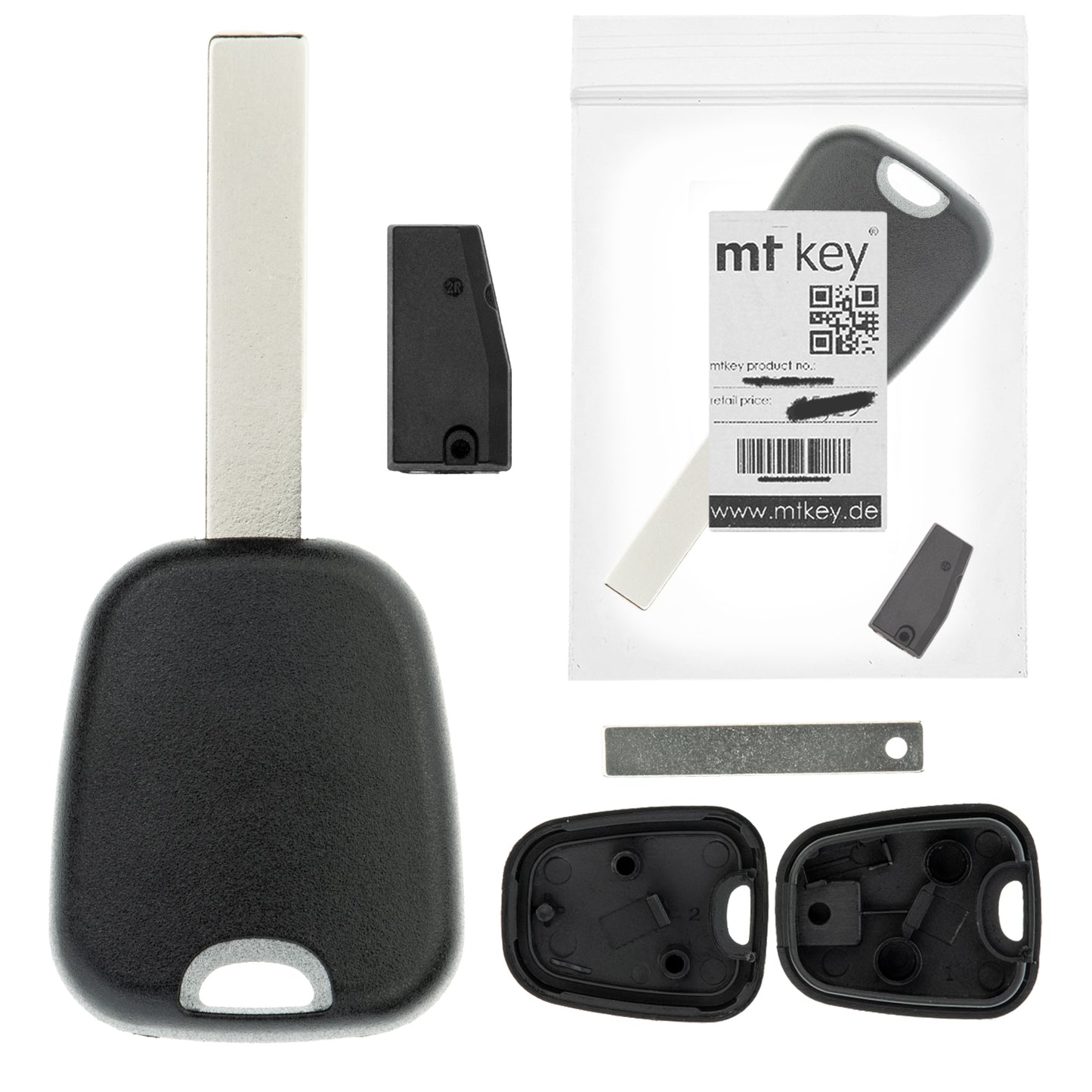 MT-KEY Auto Zünd Schlüssel Rohling HU83 + ID4A Transponder Wegfahrsperre kompatibel mit Opel Crossland Ab 17 Peugeot 2008 Ab 17 3008 Ab 17 308 Ab 17 5008 Ab 17