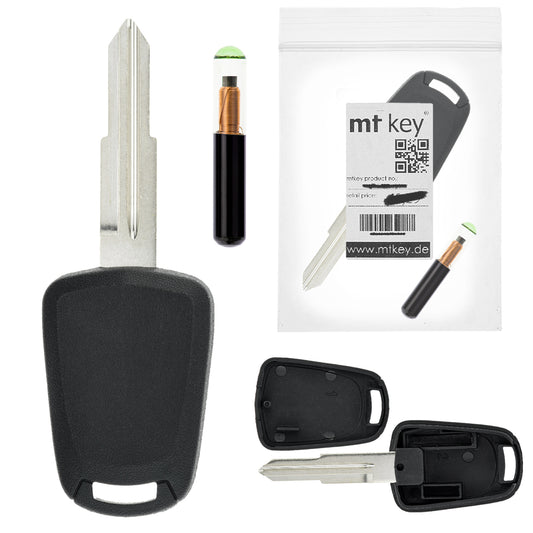 MT-KEY Auto Zünd Schlüssel Rohling DWO4 / DWO5 + ID60 80 Bit T7 Glas Transponder Wegfahrsperre kompatibel mit Chevrolet Nubira Sw J200 04-09 Daewoo Nubira Sw 04-09