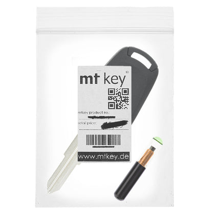 MT-KEY Auto Zünd Schlüssel Rohling DWO4 / DWO5 + ID60 80 Bit T7 Glas Transponder Wegfahrsperre kompatibel mit Chevrolet Nubira Sw J200 04-09 Daewoo Nubira Sw 04-09