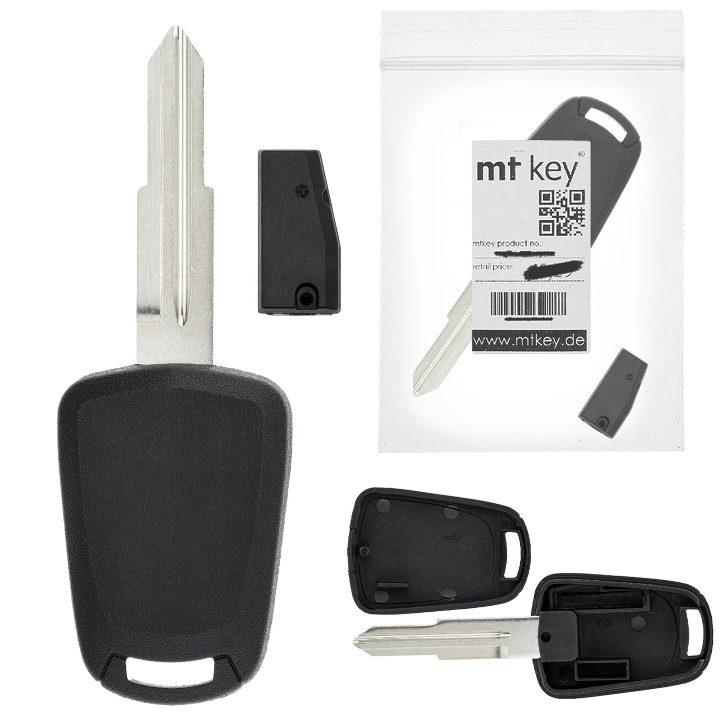 MT-KEY Auto Zünd Schlüssel Rohling DWO4 / DWO5 + ID60 80 Bit T16 Keramik Transponder Wegfahrsperre kompatibel mit Chevrolet Nubira Sw J200 04-09 Daewoo Nubira Sw 04-09